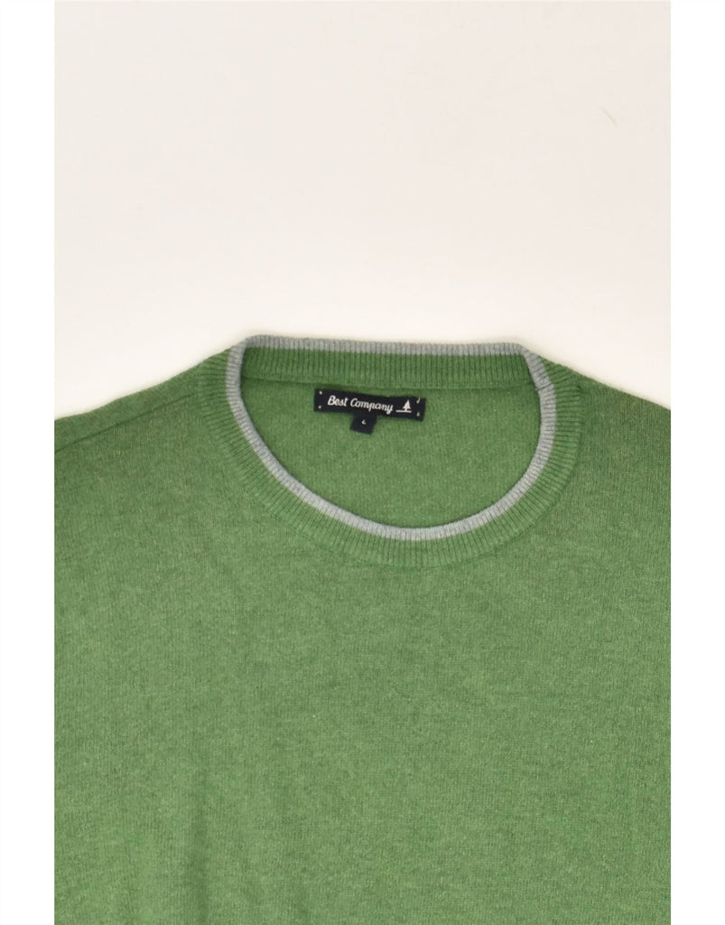 BEST COMPANY Mens Slim Fit Crew Neck Jumper Sweater Large Green Cotton | Vintage Best Company | Thrift | Second-Hand Best Company | Used Clothing | Messina Hembry 