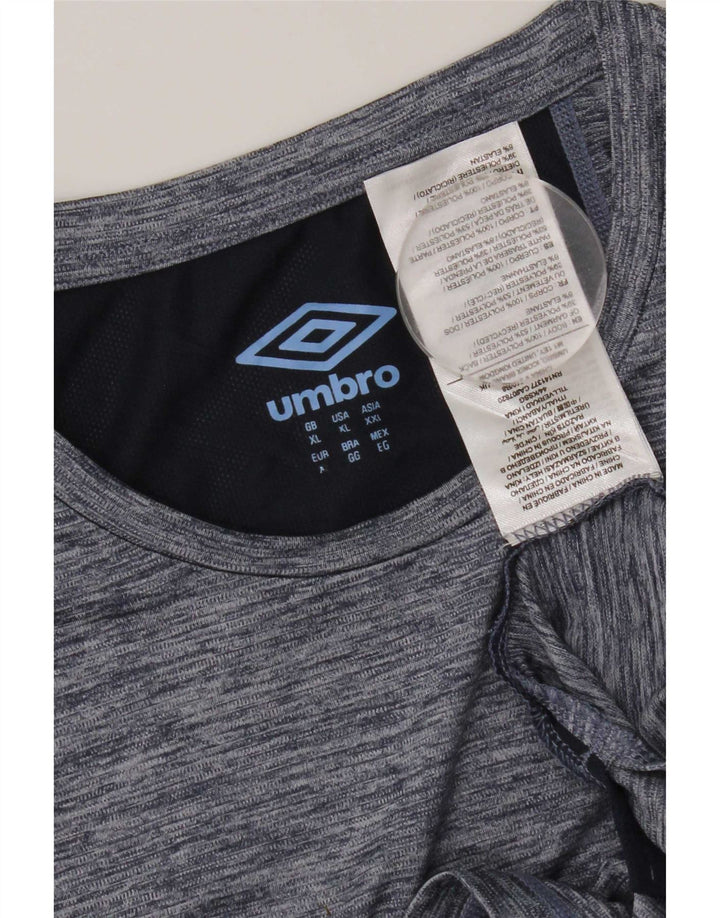 Umbro Mens T-Shirt Top XL Navy Blue Flecked Polyester