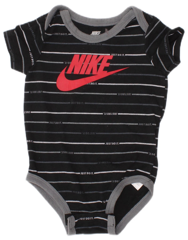 NIKE Baby Boys Graphic Bodysuit 6-9 Months Black Striped Cotton