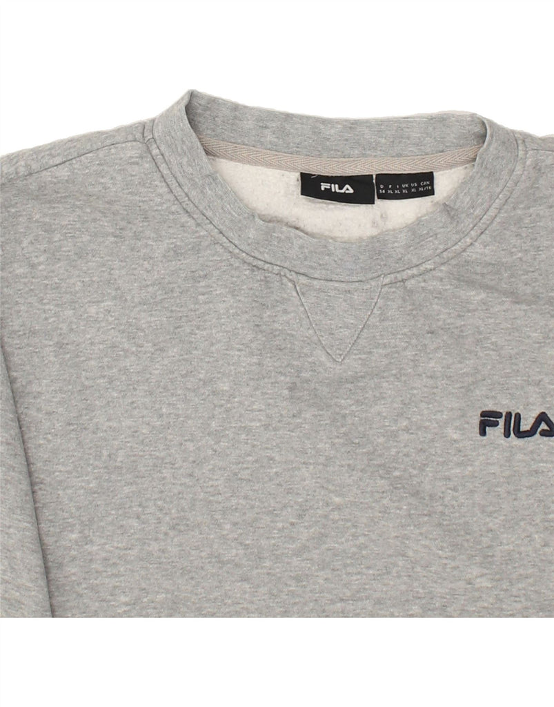 FILA Mens Sweatshirt Jumper XL Grey Cotton | Vintage Fila | Thrift | Second-Hand Fila | Used Clothing | Messina Hembry 