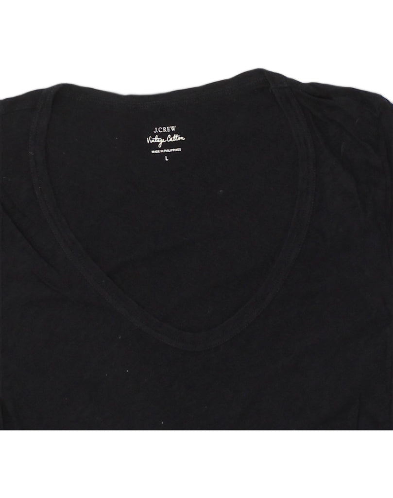 J. CREW Womens T-Shirt Top UK 14 Large Black Cotton | Vintage J. Crew | Thrift | Second-Hand J. Crew | Used Clothing | Messina Hembry 