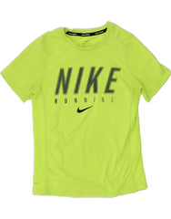 NIKE Boys Dri Fit Graphic T-Shirt Top 8-9 Years Small Green