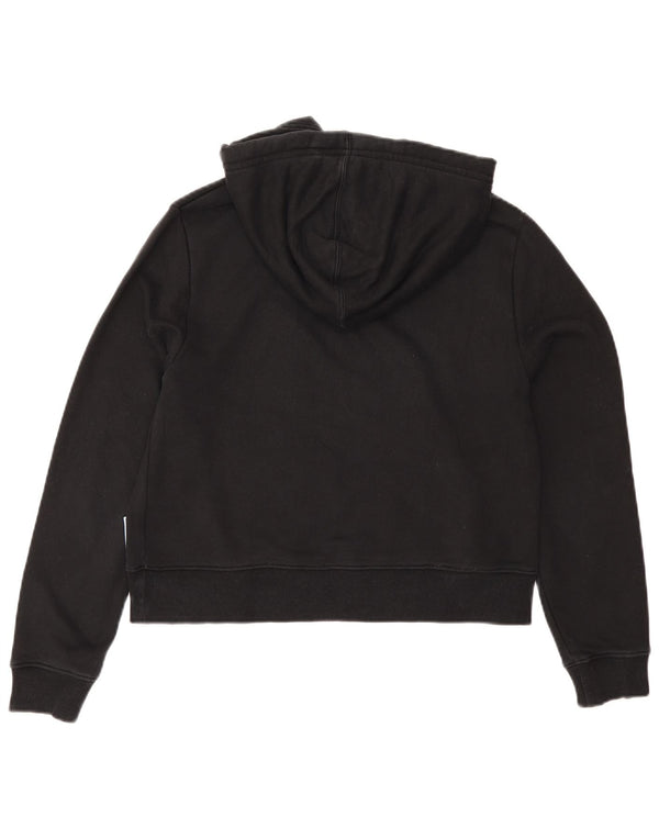 Calvin Klein Jeans Womens Crop Oversized Hoodie Jumper UK 10 Small Black