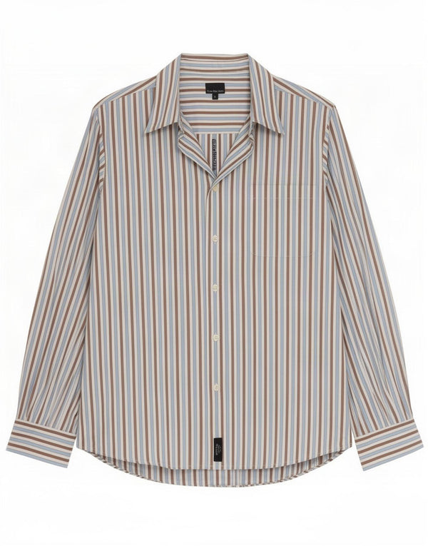 Calvin Klein Mens Shirt Large Blue Striped Cotton