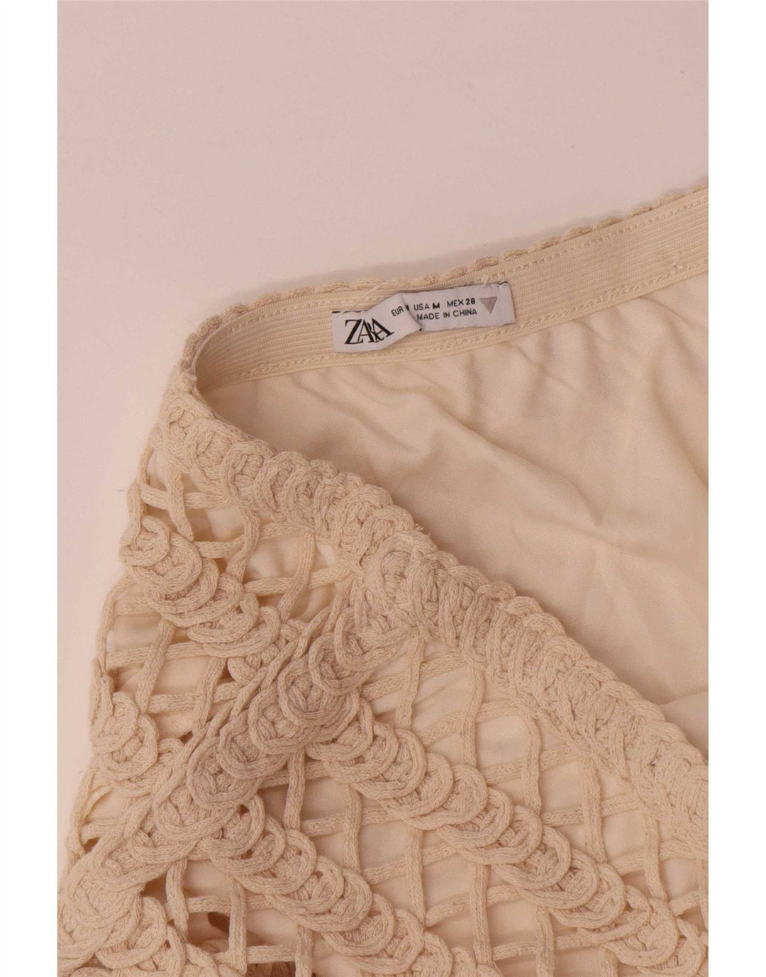 Zara Womens Maxi Skirt Medium W28 Beige Cotton