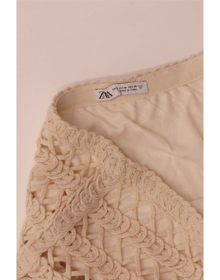 Zara Womens Maxi Skirt Medium W28 Beige Cotton