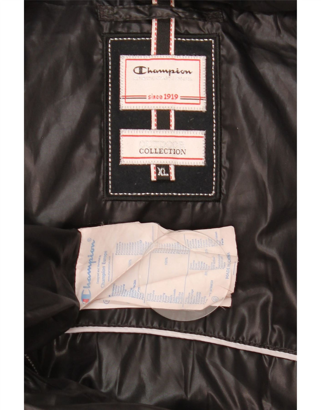 Champion Womens Hooded Padded Coat UK 18 XL Black Polyester