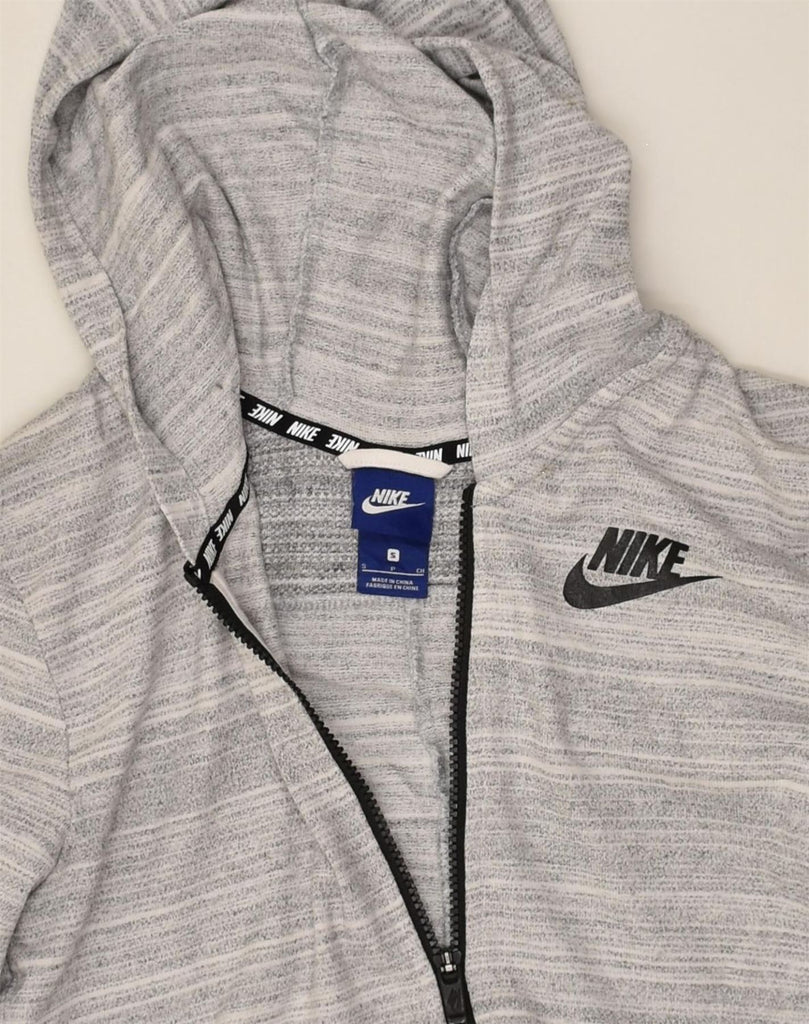 NIKE Mens Zip Hoodie Sweater Small Grey Flecked Cotton | Vintage Nike | Thrift | Second-Hand Nike | Used Clothing | Messina Hembry 