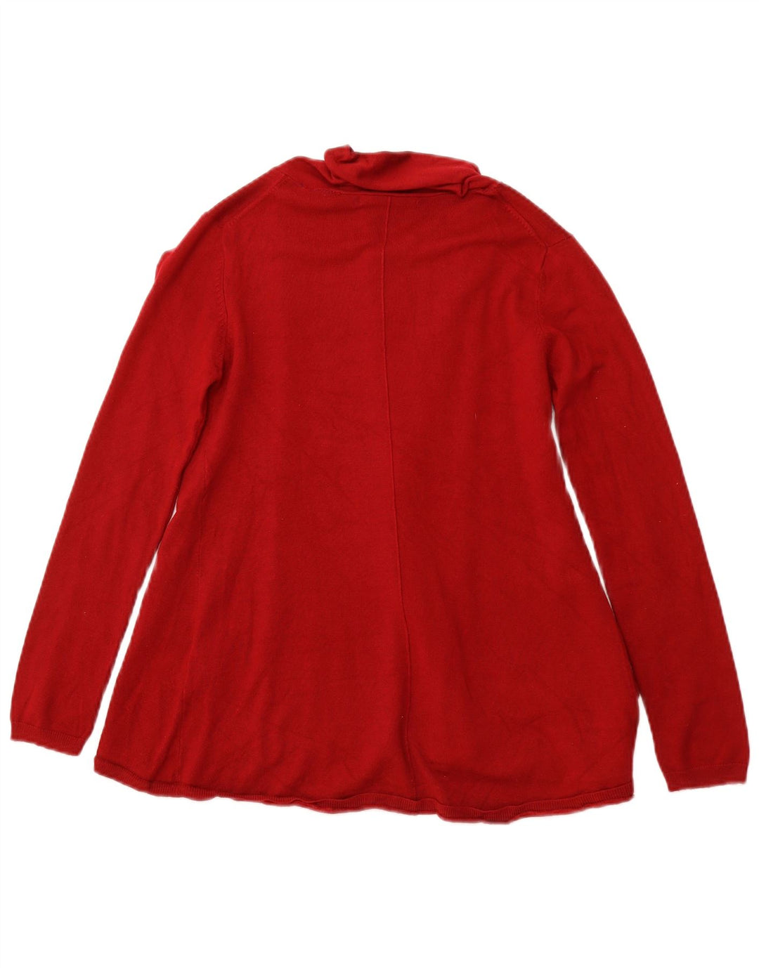 ZARA Womens Open Cardigan Sweater UK 10 Small Red Viscose