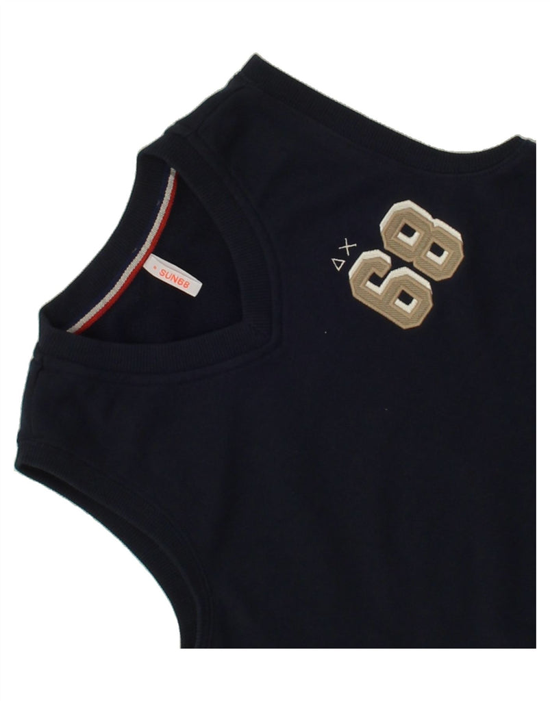 SUN68 Boys V-Neck Jumper Sweater 7-8 Years Navy Blue Cotton Vintage Sun68 and Second-Hand Sun68 from Messina Hembry 