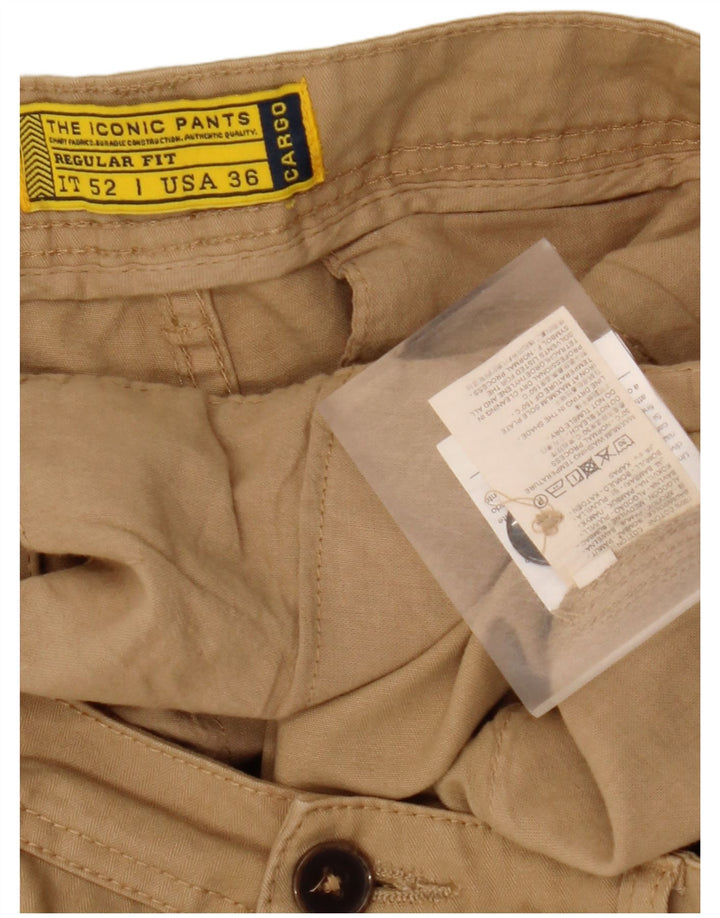 VINTAGE Mens Cargo Shorts W36 Large  Brown Cotton