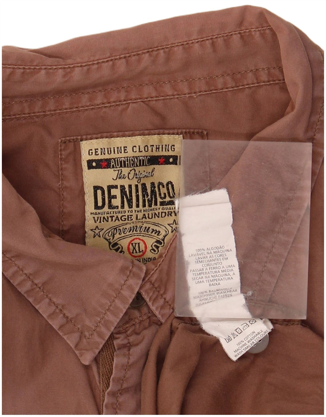 Vintage Mens Shirt XL Brown Cotton
