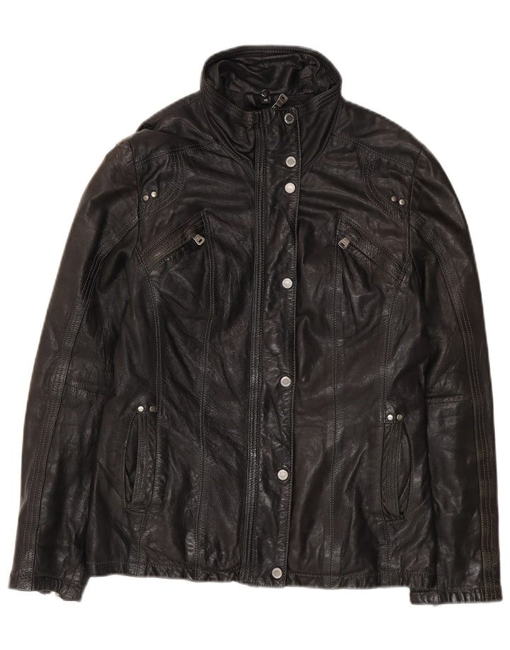 Chevirex Womens Leather Jacket EU 36 Small Black