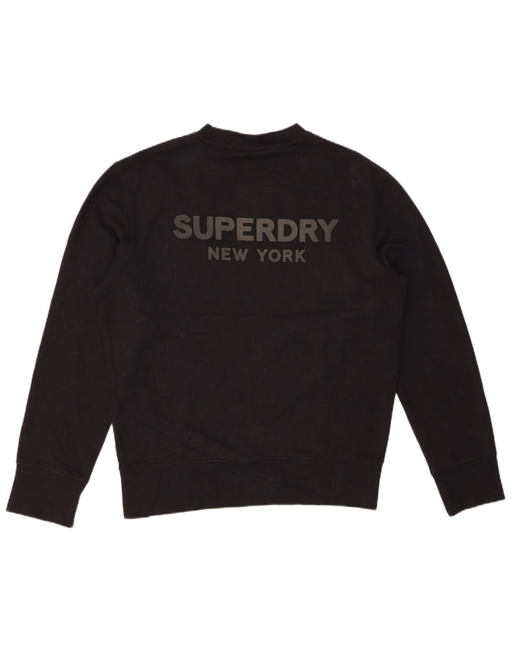 SUPERDRY Mens Graphic Sweatshirt Jumper Small Black Cotton