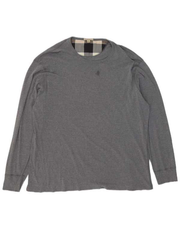Burberry Mens Top Long Sleeve 2XL Grey Cotton