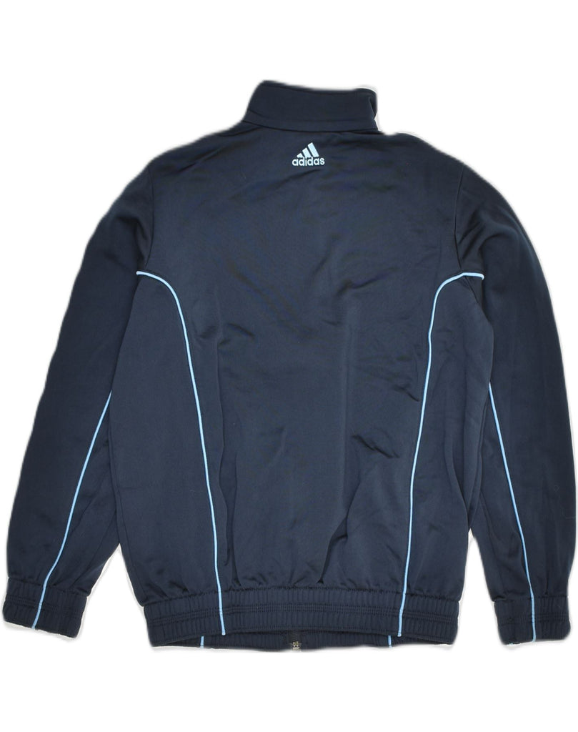 ADIDAS Boys Graphic Tracksuit Top Jacket 9-10 Years Navy Blue Polyester | Vintage Adidas | Thrift | Second-Hand Adidas | Used Clothing | Messina Hembry 