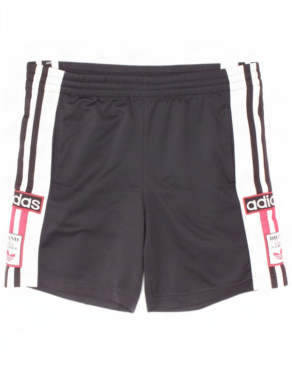Adidas Boys Graphic Sport Shorts 11-12 Years Black Colourblock Polyester