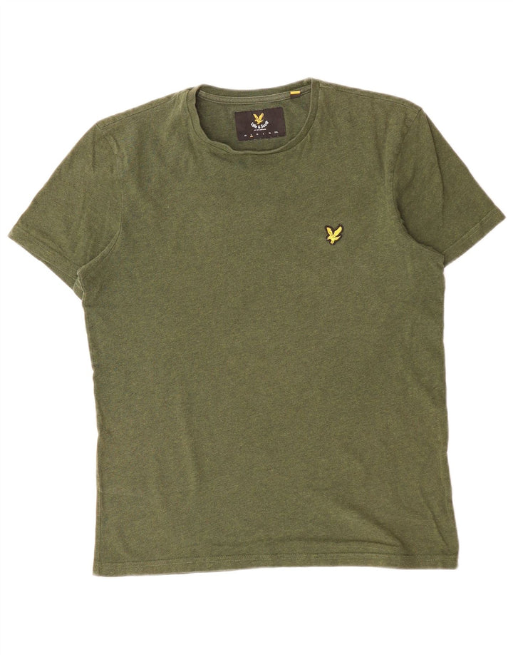 LYLE & SCOTT Mens T-Shirt Top Small Khaki Cotton
