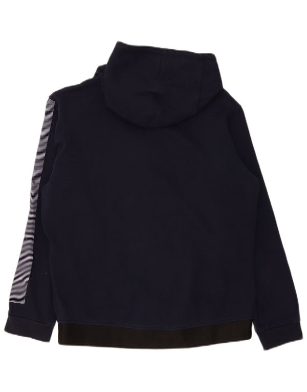 Arena Mens Graphic Zip Hoodie Sweater Small Navy Blue Colourblock Cotton