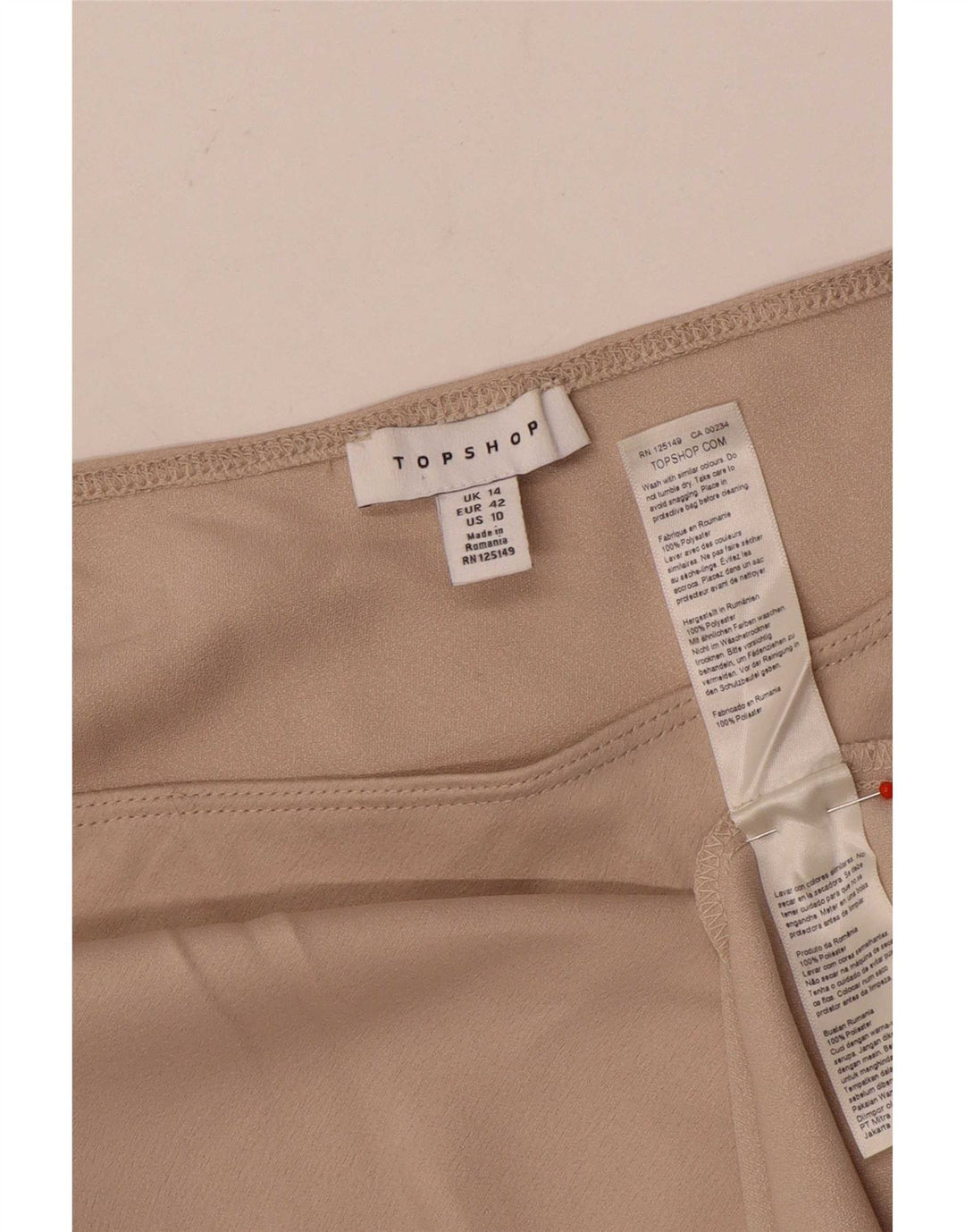 Topshop Womens Maxi Skirt UK 14 Large W36 Beige Polyester