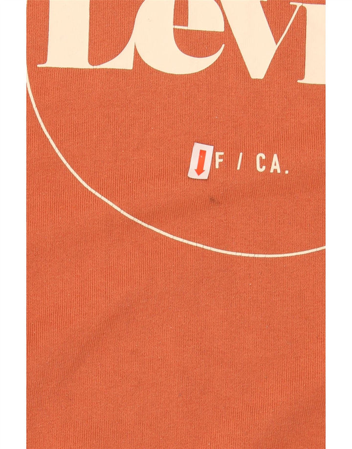 LEVI'S Womens Oversized Graphic Sweatshirt Jumper UK 22 3XL Orange Cotton Vintage Levi's and Second-Hand Levi's from Messina Hembry 