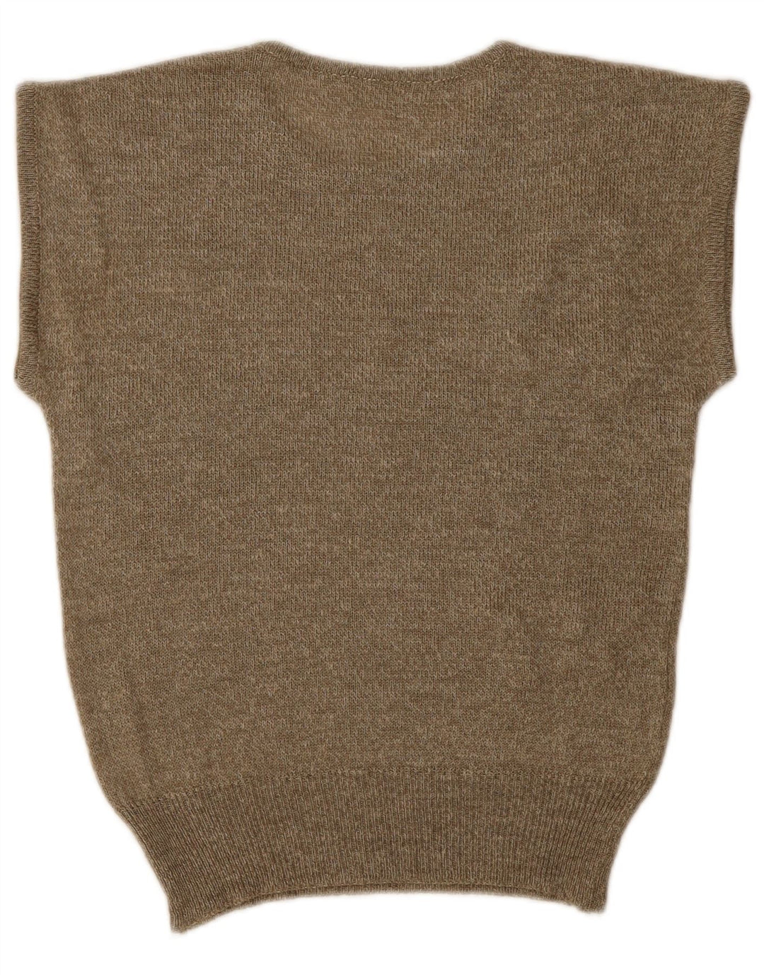 Vintage Womens Graphic Crew Neck Jumper Sweater UK 12 Medium Khaki
