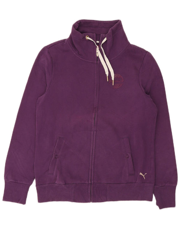 Puma Womens Tracksuit Top Jacket UK 14 Large Purple Polyester