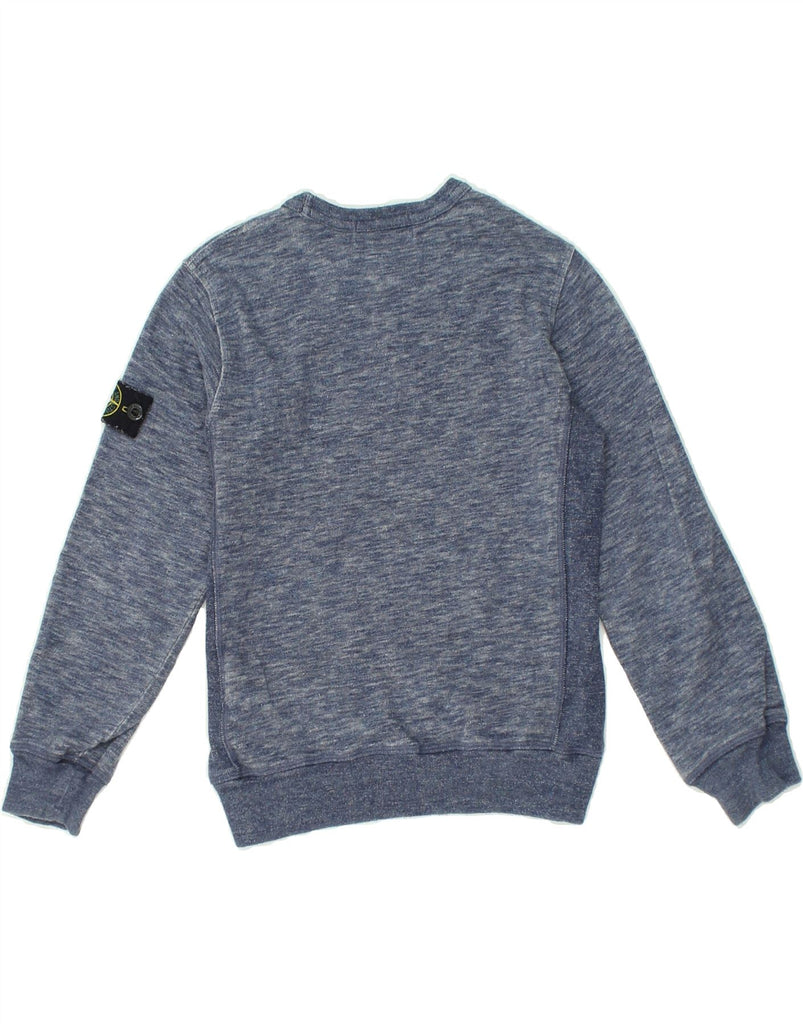 STONE ISLAND Boys Sweatshirt Jumper 7-8 Years Blue Cotton | Vintage Stone Island | Thrift | Second-Hand Stone Island | Used Clothing | Messina Hembry 