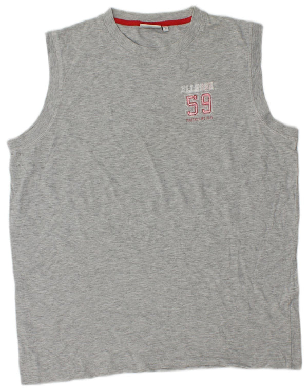 Ellesse Mens Vest Top Large Grey Flecked Cotton