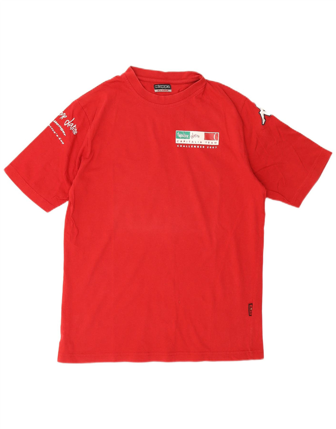 Kappa Mens Graphic T-Shirt Top XL Red Cotton