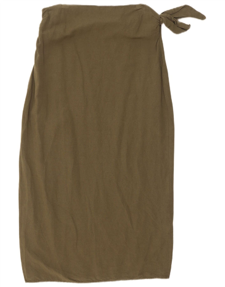 Zara Womens Midi Skirt Medium W28 Khaki