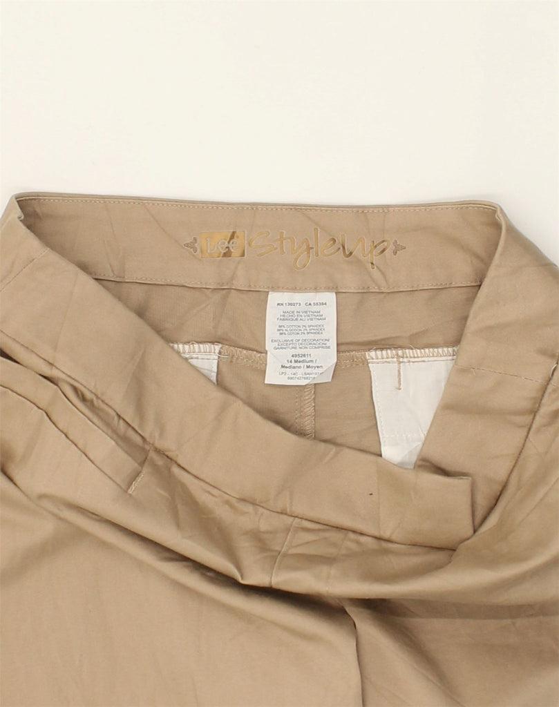 LEE Womens Straight Suit Trousers UK 14 Large W32 L32 Brown Cotton | Vintage Lee | Thrift | Second-Hand Lee | Used Clothing | Messina Hembry 