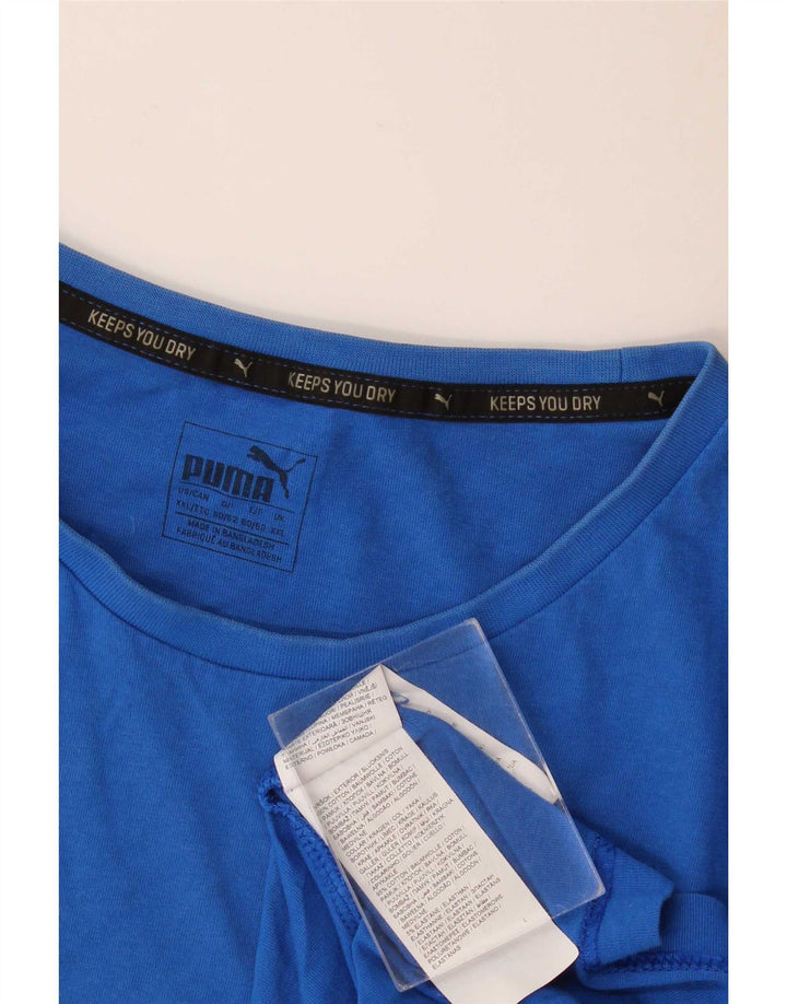 Puma Mens Graphic T-Shirt Top 2XL Blue Cotton