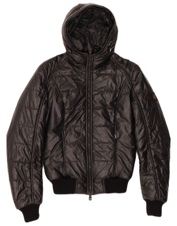 REFRIGIWEAR Womens Hooded Padded Jacket IT 42 Medium Black Polyamide