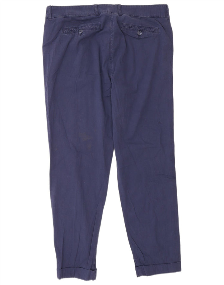 Marks & Spencer Womens Slim Chino Trousers W32 L27 Navy Blue