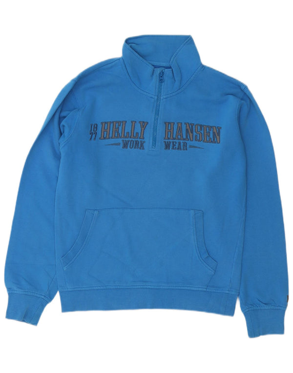 Helly Hansen Mens Workwear Graphic Zip Neck Sweatshirt Jumper Small Blue