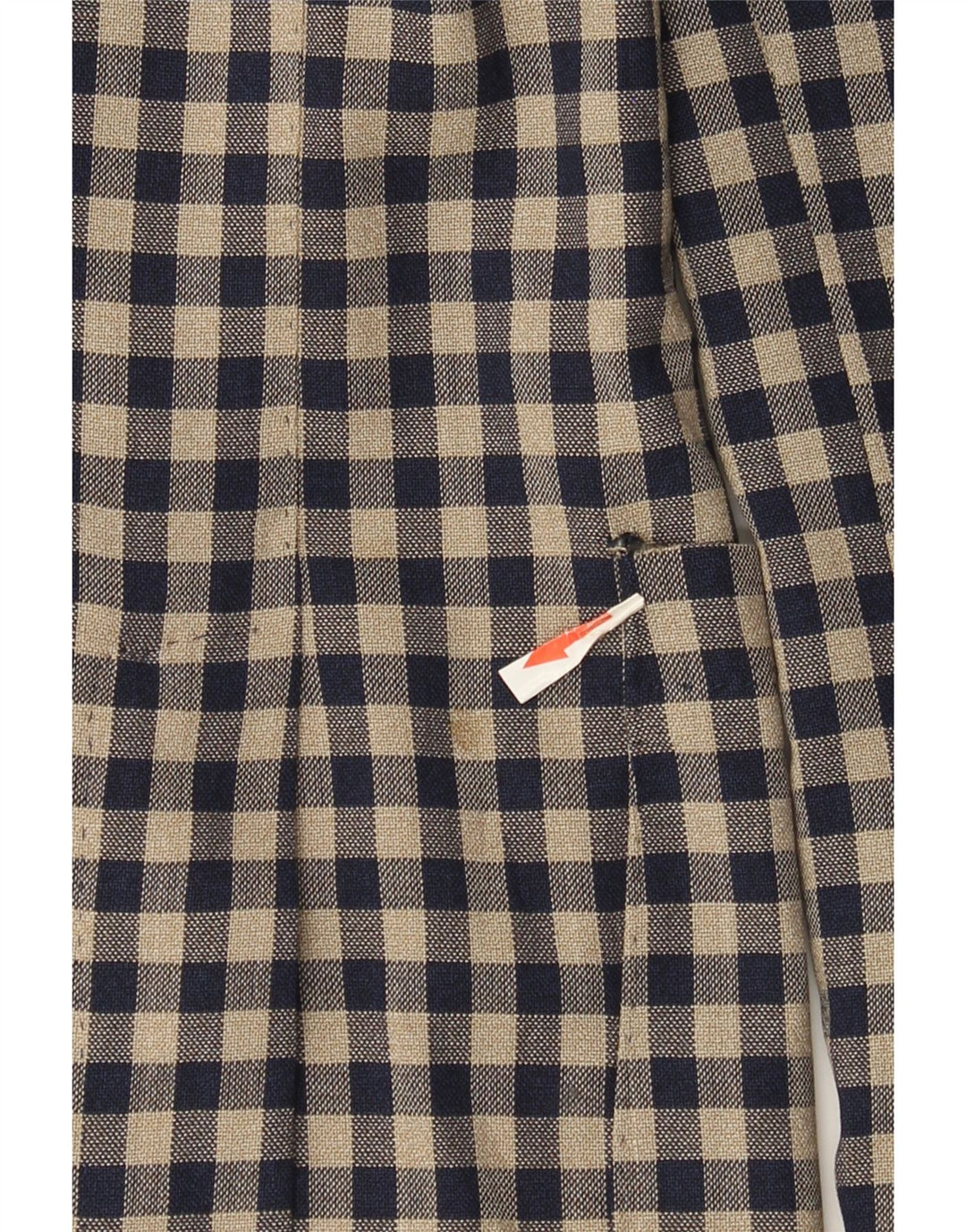 Angelico Mens 2 Button Blazer Jacket IT 50 Large Beige Gingham Wool