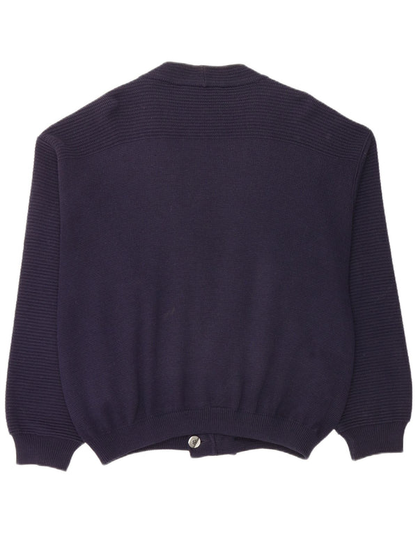 Frank Alexs Mens Double Breasted Cardigan Sweater IT 54 XL Navy Blue Wool