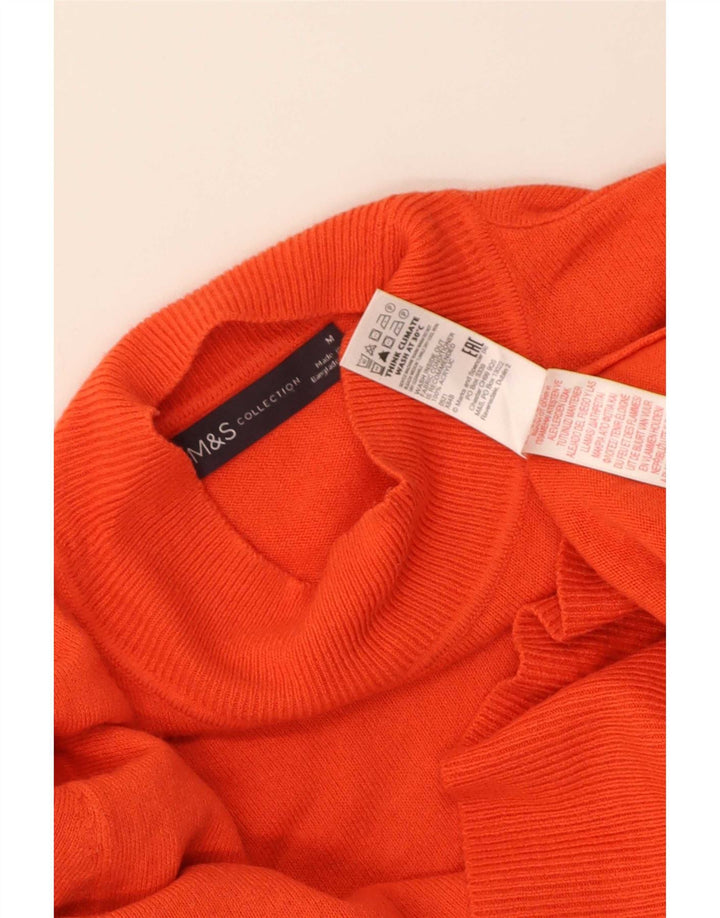 Marks & Spencer Womens Turtle Neck Jumper Sweater UK 14 Medium Orange