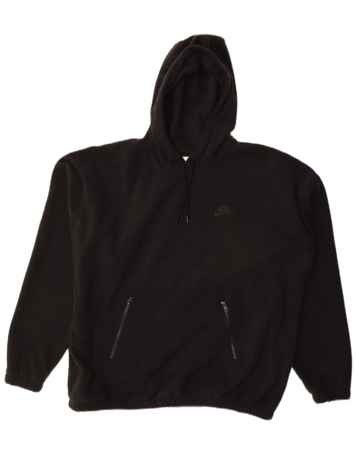Nike Mens Hooded Fleece Jumper Large Black Polyester
