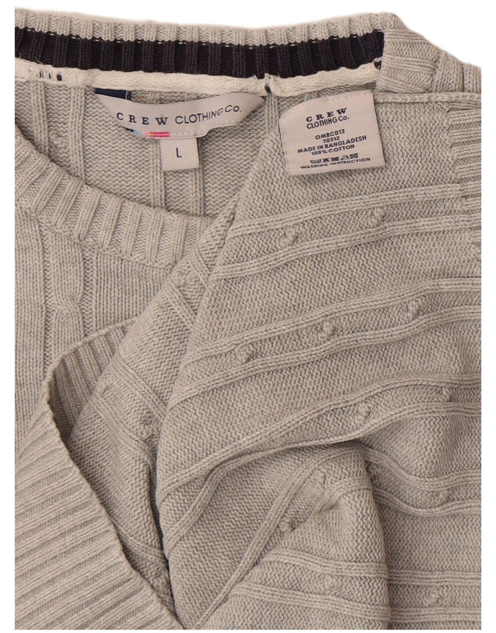 Crew Clothing Mens Crew Neck Jumper Sweater Large Grey Cotton