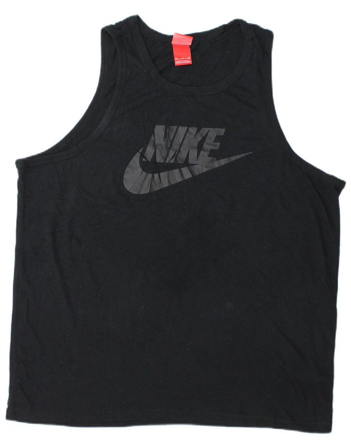 NIKE Mens Graphic Vest Top XL Black Polyester