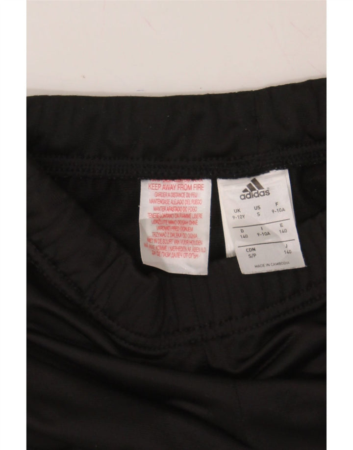 ADIDAS Boys Tracksuit Trousers 9-10 Years  Black Polyester Vintage Adidas and Second-Hand Adidas from Messina Hembry 