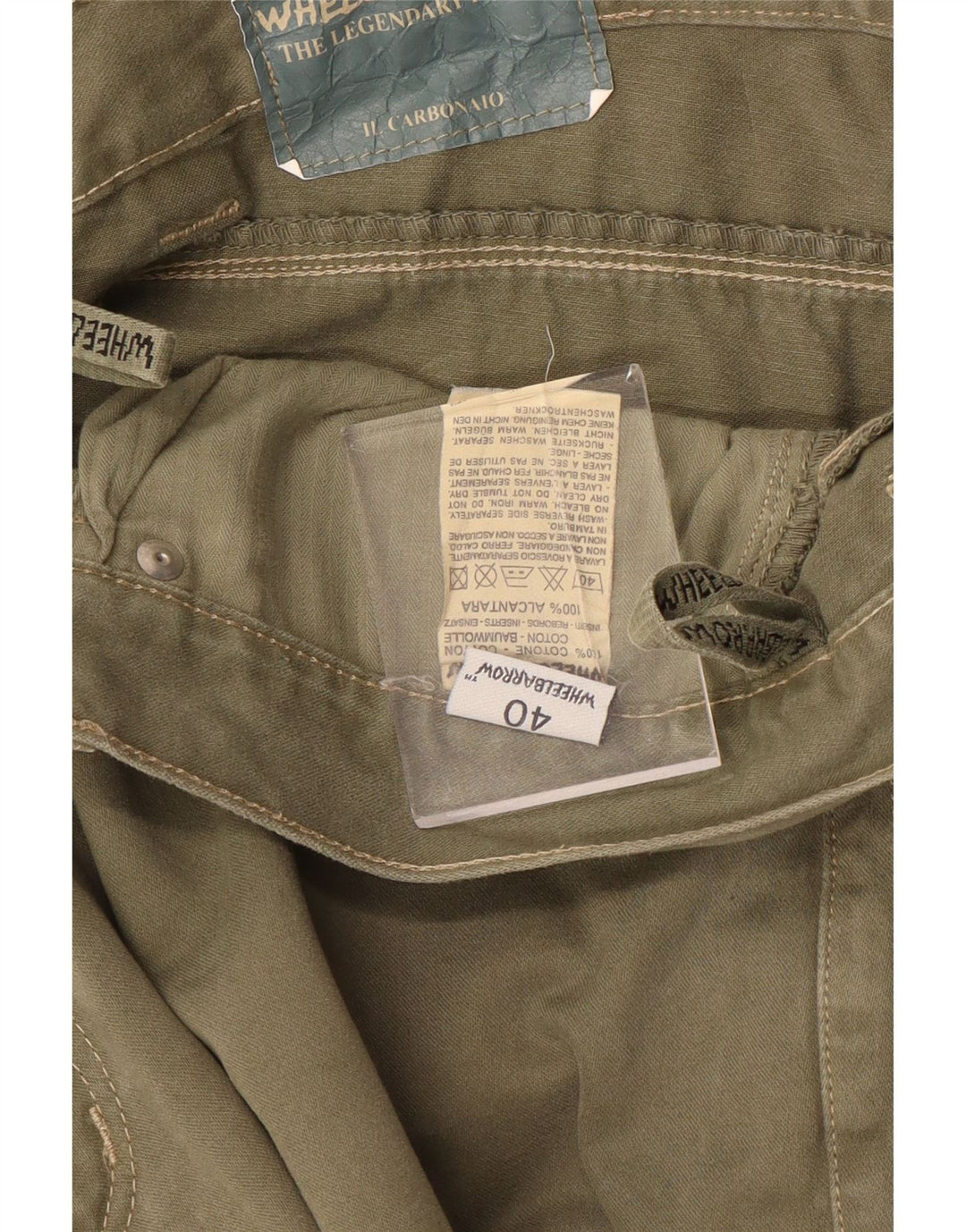 VINTAGE Mens Straight Casual Trousers W40 L31 Khaki Cotton