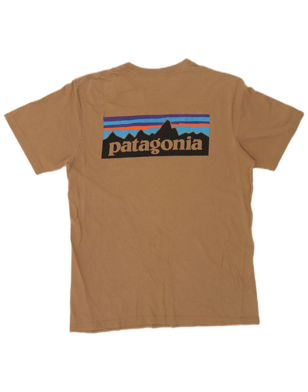 Patagonia Mens Regular Fit Graphic T-Shirt Top Medium Beige Cotton