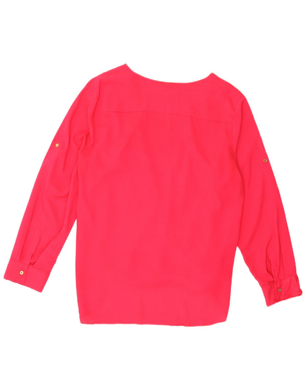 Calvin Klein Womens Long Sleeve Blouse Top UK 18 XL Pink Polyester