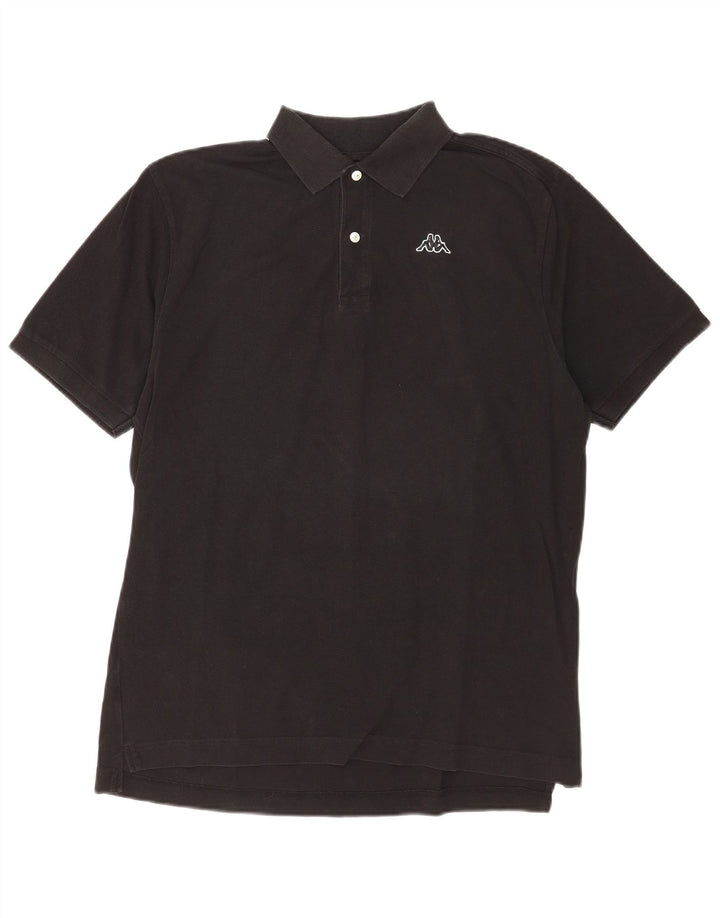 Kappa Mens Polo Shirt Large Black Cotton