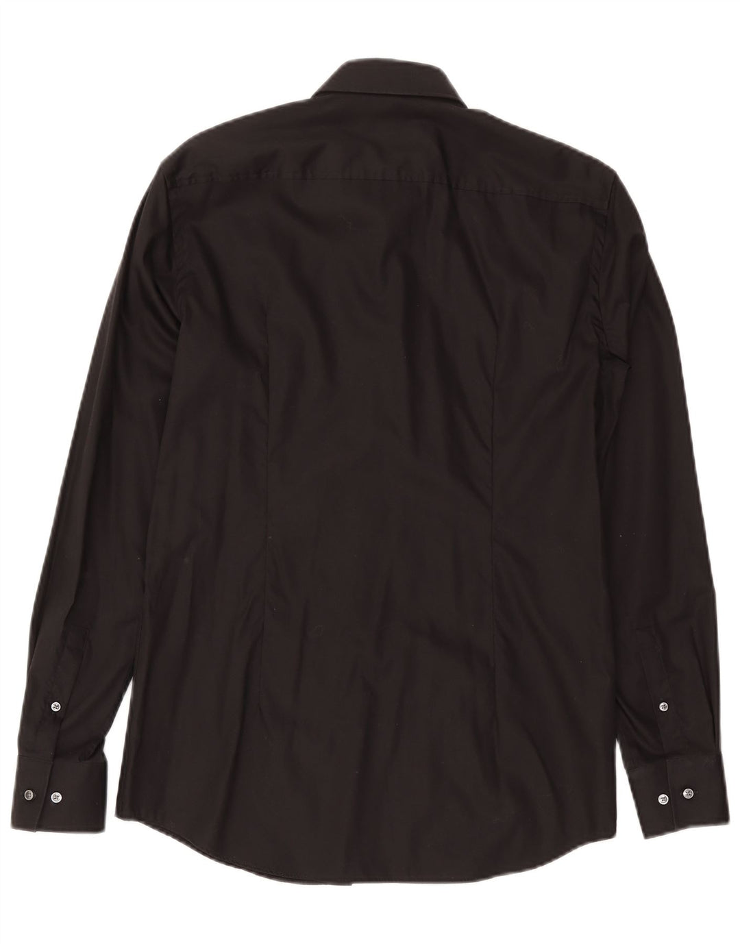 Hugo Boss Mens Slim Fit Shirt Size 39 Medium Black Cotton