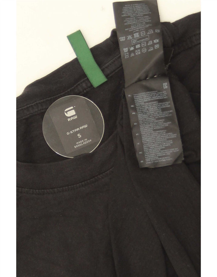 G-Star Mens T-Shirt Top Small Black Cotton