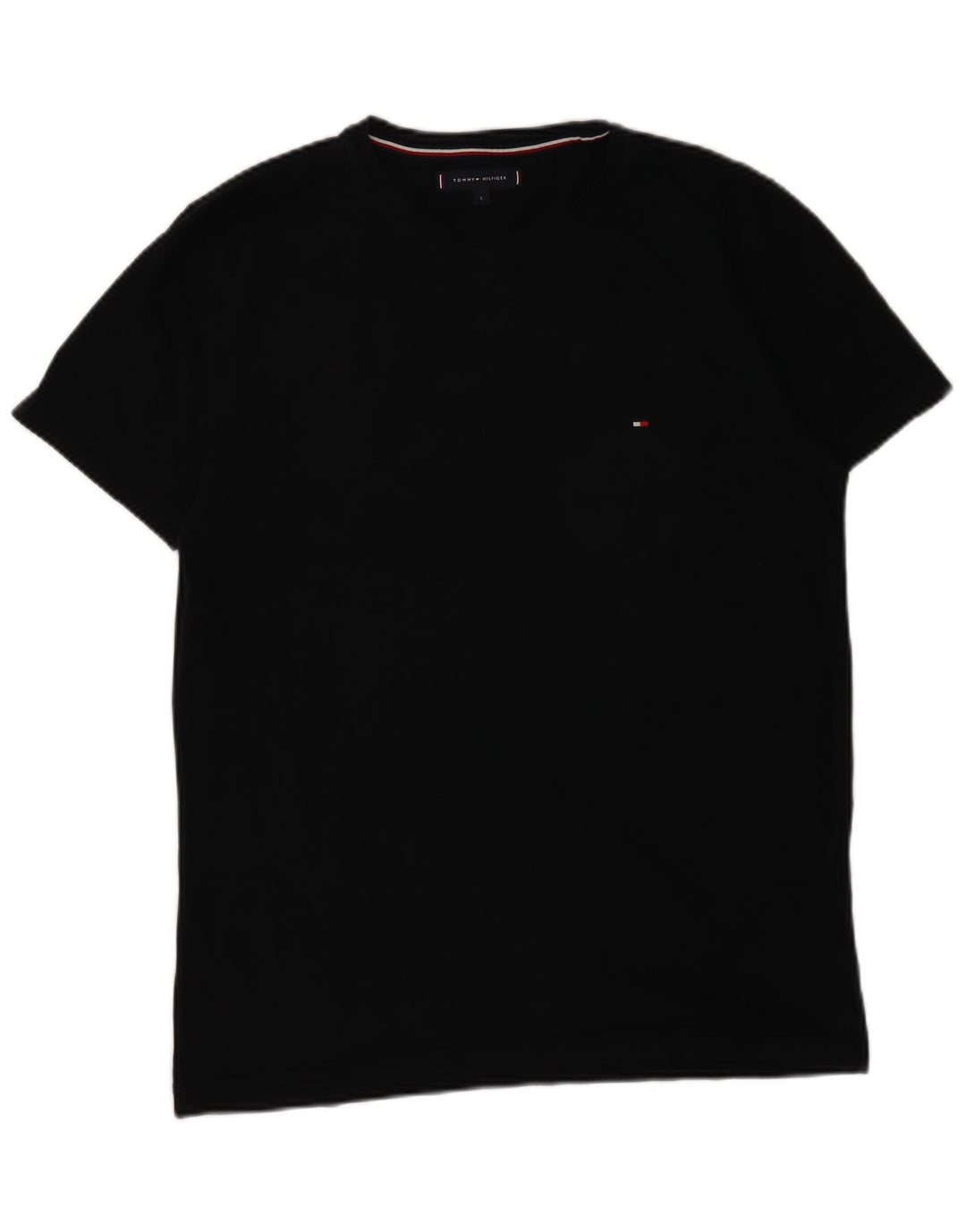 Tommy Hilfiger Mens T-Shirt Top Large Black Cotton